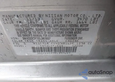 2014 Nissan Versa Note S (Sr) из США, поврежденный, VIN 3N1CE2CP7EL397657